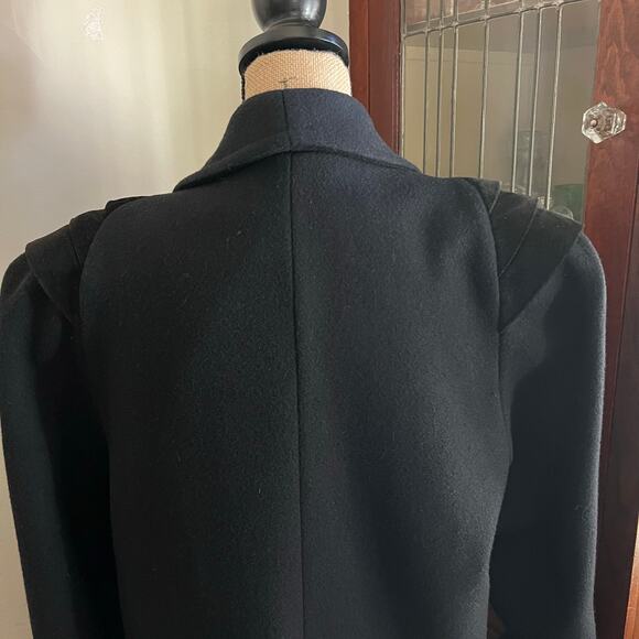 Vintage 80s Jofeld by Forstmann Black Wool Blend Coat Maxi Shawl Collar Sz M/L - Picture 6 of 17